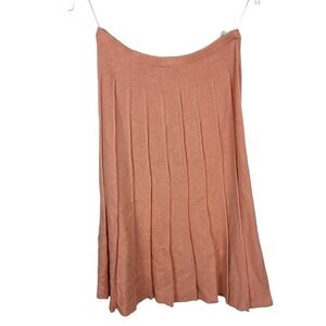 Vintage Union Made Blush Pink Pleated Knit Midi Skirt M/L
